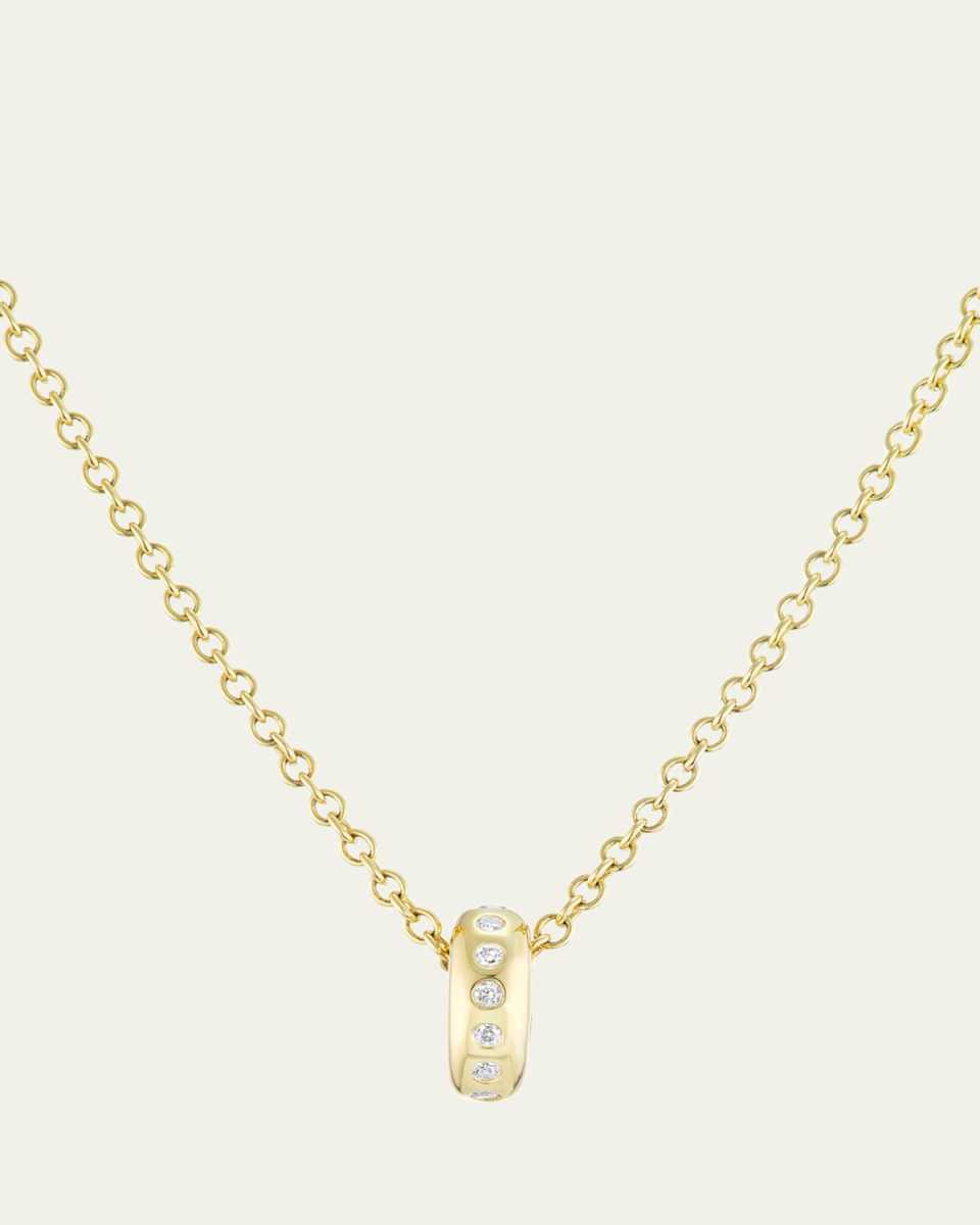Narrow Diamond Enhancer on Chain Necklace, 18"L